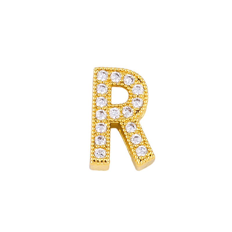 Wholesale 26 English Alphabets Gold-plated Necklaces with Diamonds